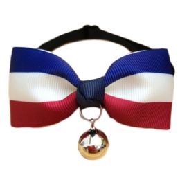 England Style Pet Collar Tie Adjustable Bowknot Cat Dog Collars with Bell-A07