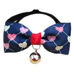 England Style Pet Collar Tie Adjustable Bowknot Cat Dog Collars with Bell-A13