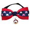 England Style Pet Collar Tie Adjustable Bowknot Cat Dog Collars with Bell-A14