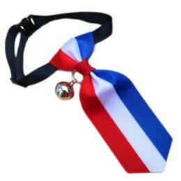 England Style Pet Collar Tie Adjustable Bowknot Cat Dog Collars with Bell-B08