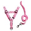 Durable Dog Collar Leash Strap Training Leash Rope Chest Strap For Puppy Pet(15LB), Pink Mouse