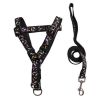 Durable Dog Collar Leash Strap Training Leash Rope Chest Strap For Puppy Pet(15LB), Black Note