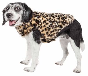 Pet Life  Luxe 'Poocheetah' Ravishing Designer Spotted Cheetah Patterned Mink Fur Dog Coat Jacket (Option: X-Small)