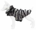 Pet Life  Luxe 'Chauffurry' Beautiful Designer Zebra Patterned Mink Fur Dog Coat Jacket