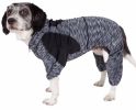 Pet Life  Active 'Downward Dog' Heathered Performance 4-Way Stretch Two-Toned Full Body Warm Up Hoodie