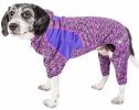 Pet Life  Active 'Downward Dog' Heathered Performance 4-Way Stretch Two-Toned Full Body Warm Up Hoodie