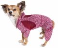 Pet Life  Active 'Downward Dog' Heathered Performance 4-Way Stretch Two-Toned Full Body Warm Up Hoodie