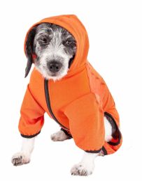 Pet Life  Active 'Pawsterity' Heathered Performance 4-Way Stretch Two-Toned Full Bodied Hoodie (Option: X-Small, Black)