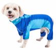 Pet Life  Active 'Warm-Pup' Heathered Performance 4-Way Stretch Two-Toned Full Body Warm Up