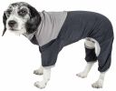 Pet Life  Active 'Embarker' Heathered Performance 4-Way Stretch Two-Toned Full Body Warm Up