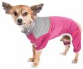 Pet Life  Active 'Embarker' Heathered Performance 4-Way Stretch Two-Toned Full Body Warm Up