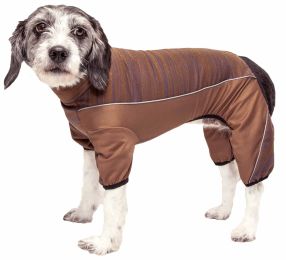 Pet Life  Active 'Chase Pacer' Heathered Performance 4-Way Stretch Two-Toned Full Body Warm Up (Option: X-Small, Purple)